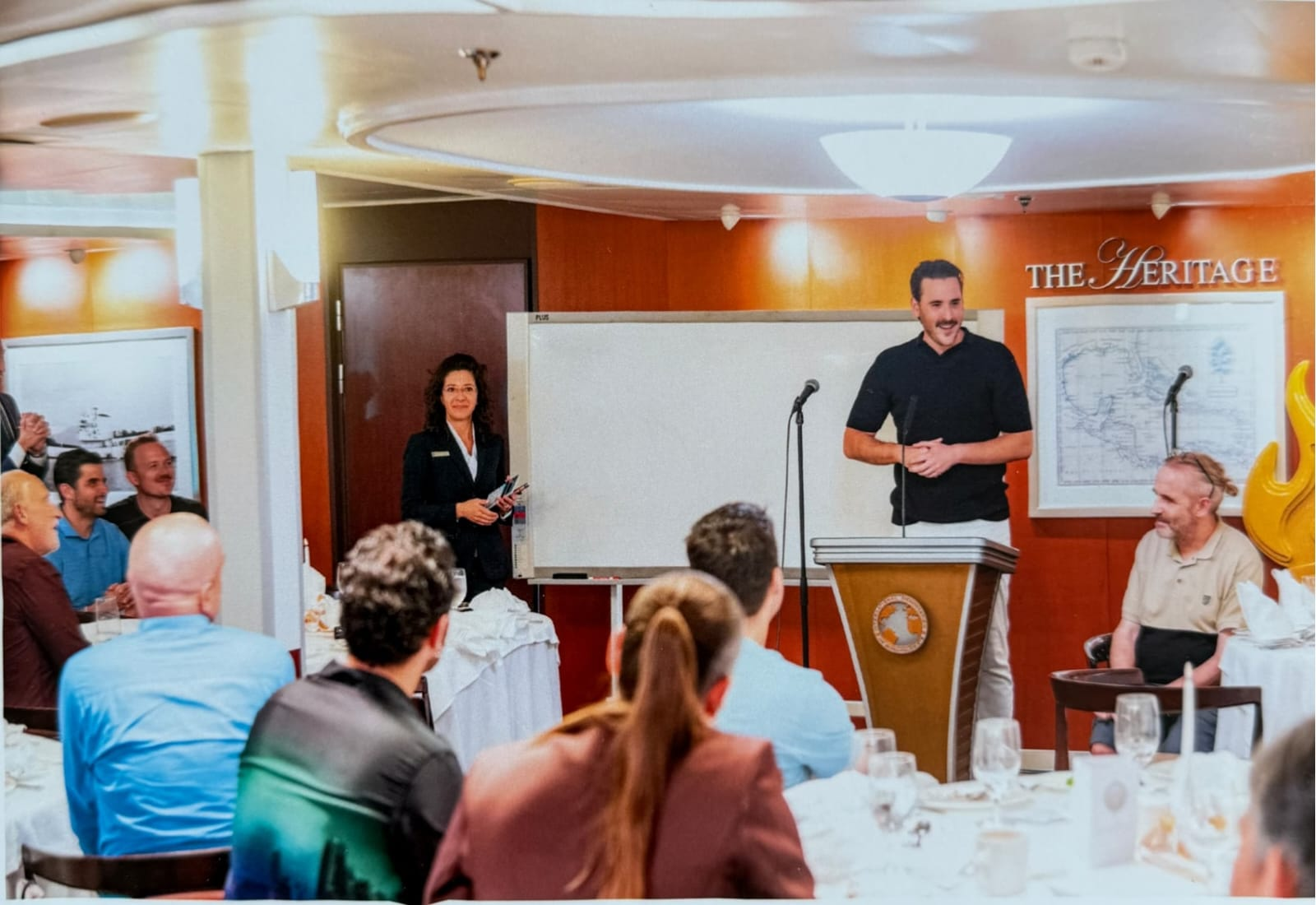 Daniel speaking at philanthropy event